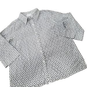 Alfred Dunner Woman's Eyelet Detail Button Front Cotton Shirt Size 14